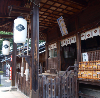 中津白衣のホンダ繊維　神社幕